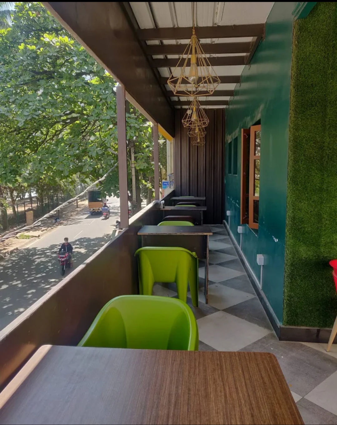 Open-air terrace dining